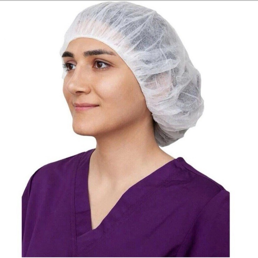 Case of 1000โ Disposable Hair Nets Bouffant Caps Food Service